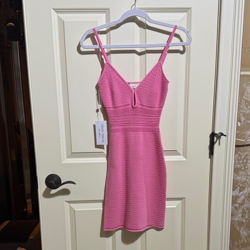 Ronny Kobo Collection Vibrant Pink Knit Dress NWT